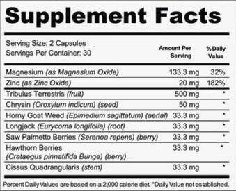 Apex Rogue Supplement Facts